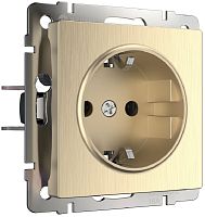 Розетка с заземлением без рамки Werkel 1-м. шампань рифленый картинка